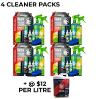 Joe's No Flats Bundle 2 — 4 × Clean Maintenance Packs + 5 L Sealant