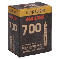Maxxis Ultralight Tube 700 x 33-50C Presta 48 mm Removable Core