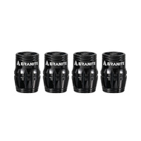 Granite Juicy Nipple Schrader Valve Caps with Core Remover, 4-Pack