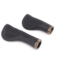 QBP Lock-On Ergonomic Grips 140mm/95mm Black with Grey Lock Ring