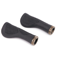 QBP Lock-On Ergonomic Grips 140mm Black with Grey Lock Ring