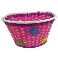 RASCAL Kids Large Front Basket 270x200x170mm -  Pink with flowers