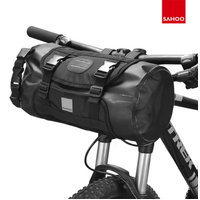 SAHOO Handlebar Bag - Waterproof 3-7Litre - Roll top design - 40x15cm - Secure Bar Mount