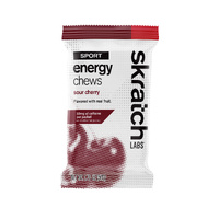 Skratch Labs Energy Chews Sport Fuel Sour Cherry + Caffeine 10 x 50 g Pouches