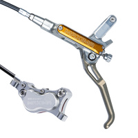 Trickstuff Maxima 4-Piston Hydraulic Disc Brake Set - Silver, Kevlar Hose