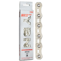 YBN MK120 12 Speed Hollow Flat Top Road Chain 126 Links Silver