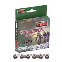 YBN SLA410 Single Speed Chain 1/2 x 1/8 116 Links Silver