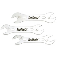 IceToolz 37X3 Double-Ended Cone Wrench Set 13 to 18mm, 3 Pieces