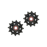 REAR DERAILLEUR PULLEY KIT RED ETAP AXS 26T-36T (INCLUDES 12T UPPER AND 12T LOWER CERAMIC PULLEYS, 18.5MM AND 12.8MM TITANIUM PULLEY SCREWS, GREASE)