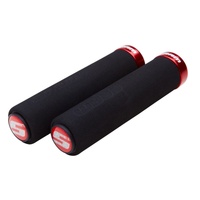 SRAM Locking Grips Foam 129mm Red with Single Black Clamp and End Plugs