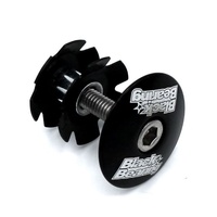 Black Bearing 1-1/8in Headset Top Cap & Star Nut Set