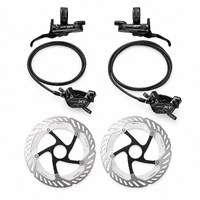Shimano Deore XT BR-M8220 4-Piston Hydraulic Disc Brake Set, Metal Pads - Front + Rear + Centre Lock Rotors