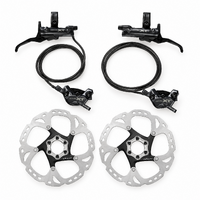 Shimano Deore XT BR-M8220 4-Piston Hydraulic Disc Brake Set, Metal Pads - Front + Rear + 6-Bolt Rotors