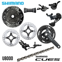Shimano CUES 2x11-Speed U8000 Groupset, Black, Crank Arm Length Options 160-175mm.