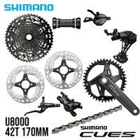 Shimano CUES 1x11-Speed U8000 Groupset, Black, Crank Arm Length Options 160-175mm.