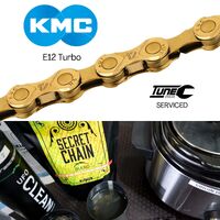KMC E12 Turbo Ti-N Gold 12-Speed eBike Silca Waxed Chain