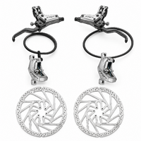 TRP DH-R EVO PRO 4-Piston Hydraulic Disc Brake Set Silver - Front + Rear + 6-Bolt Rotors